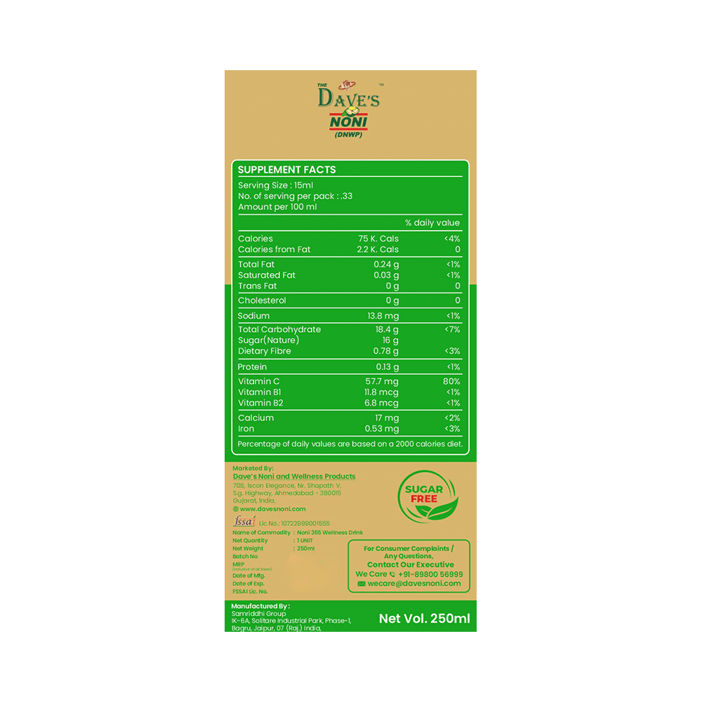 The Dave's Noni 365 Wellness Drink (250ml Each) - Image 2
