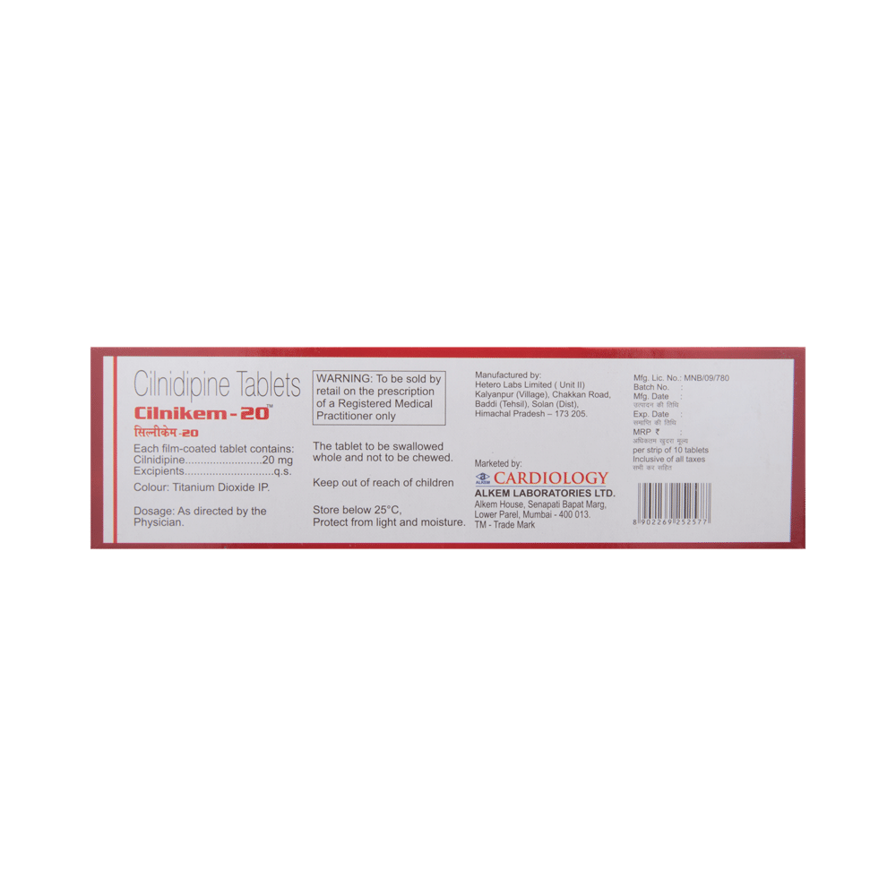 Cilnikem 20 Tablet - Image 3