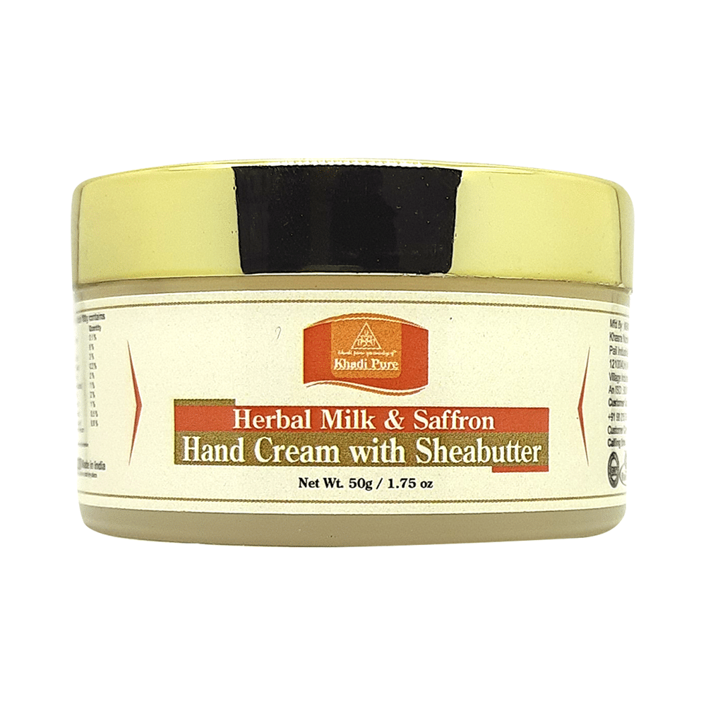 Khadi Pure Herbal Milk & Saffron Hand Cream with Sheabutter - Image 1