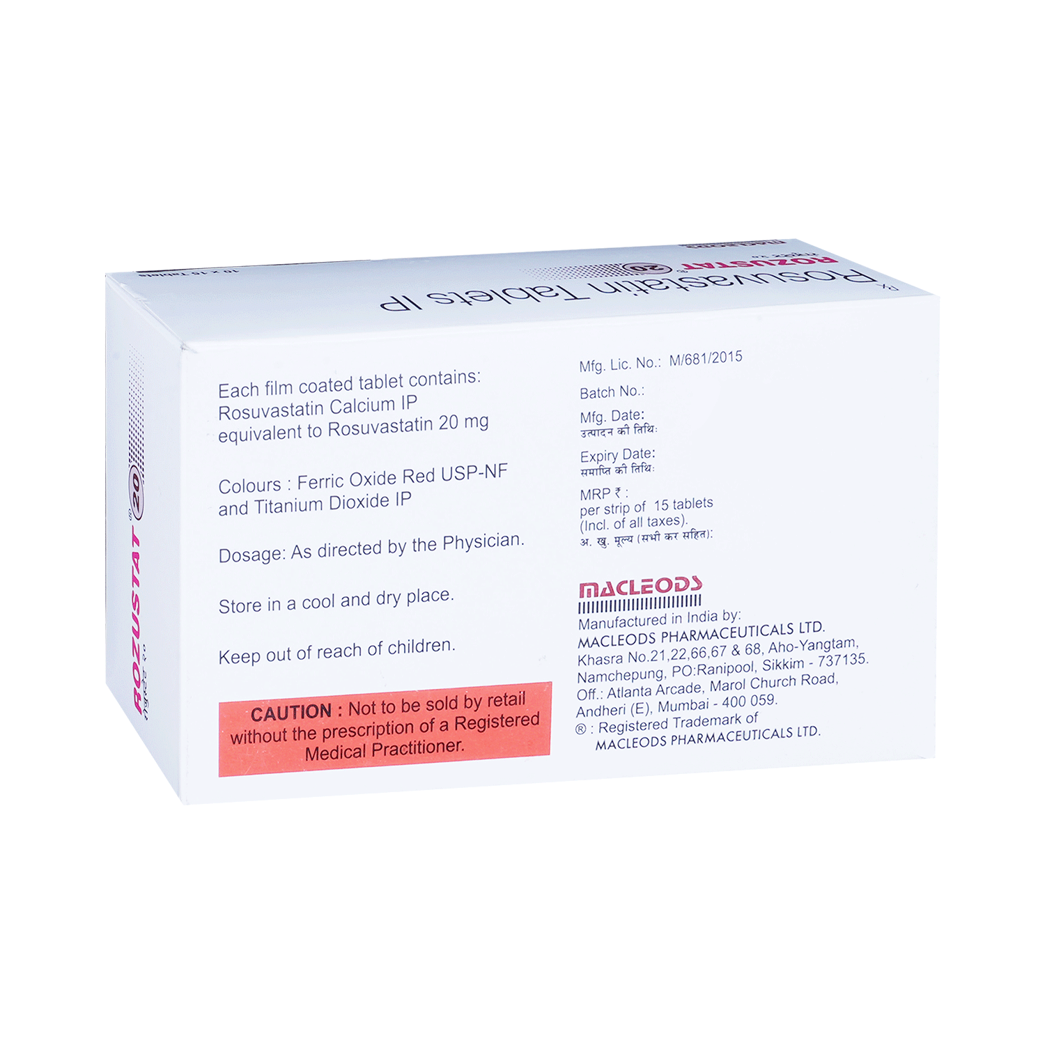 Rozustat 20 Tablet - Image 3