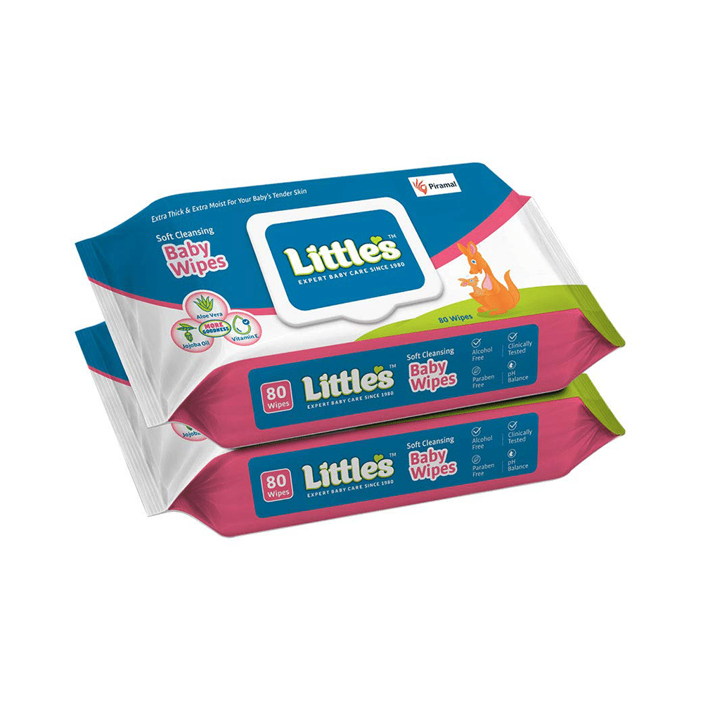Little's Soft Cleansing Baby Wipes with Lid (80 Each) - Image 1