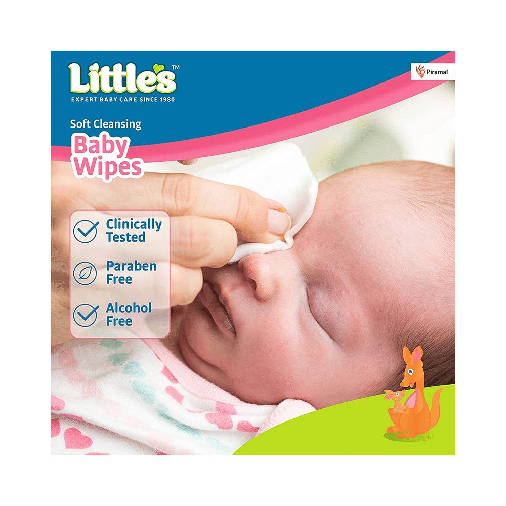 Little's Soft Cleansing Baby Wipes with Lid (80 Each) - Image 4