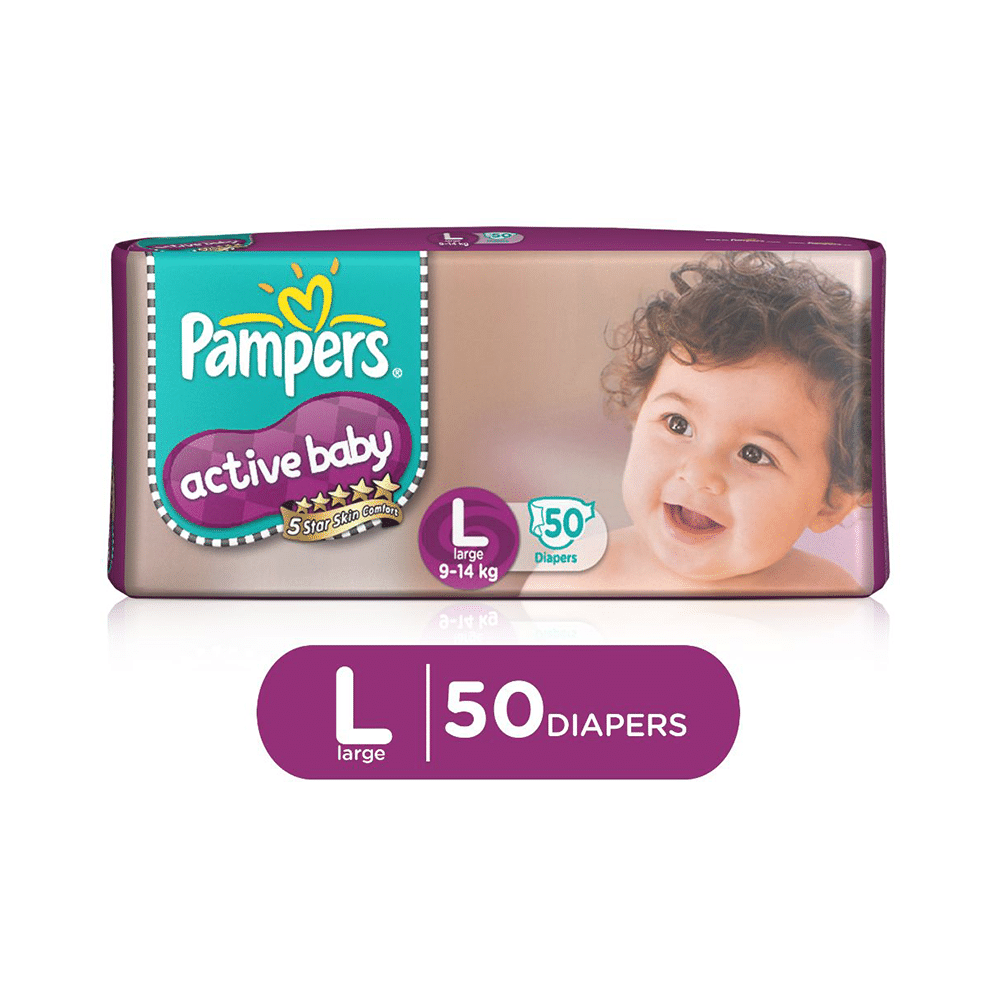 Pampers Active Baby with Comfortable Fit | Size Diaper Large - Image 2