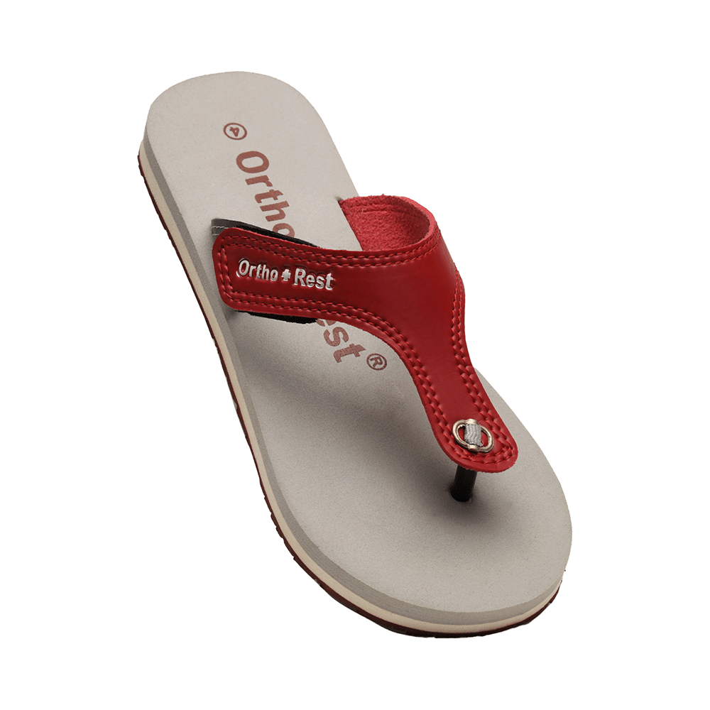 Ortho + Rest L700 Extra Soft Flip Flop Orthopedic Slippers for Women & Girls Maroon 9 - Image 1