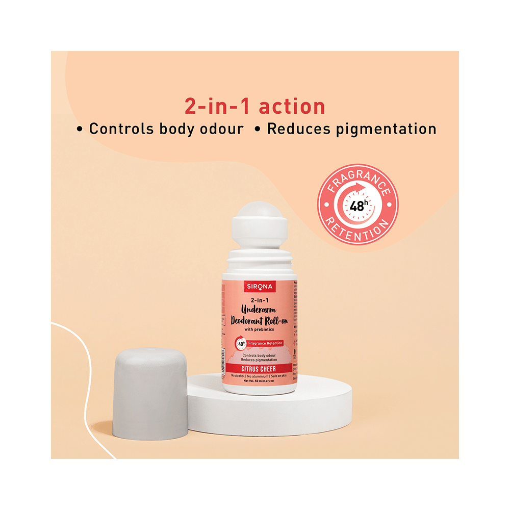 Sirona 2 in 1 Underarm Deodorant Roll-On Citrus Cheer - Image 3