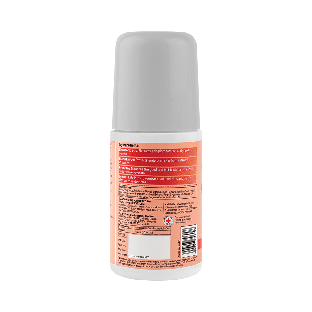 Sirona 2 in 1 Underarm Deodorant Roll-On Citrus Cheer - Image 2