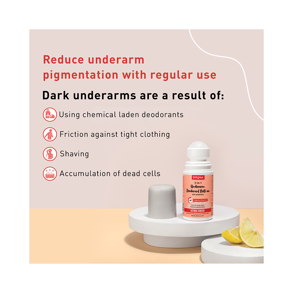 Sirona 2 in 1 Underarm Deodorant Roll-On Citrus Cheer - Image 6