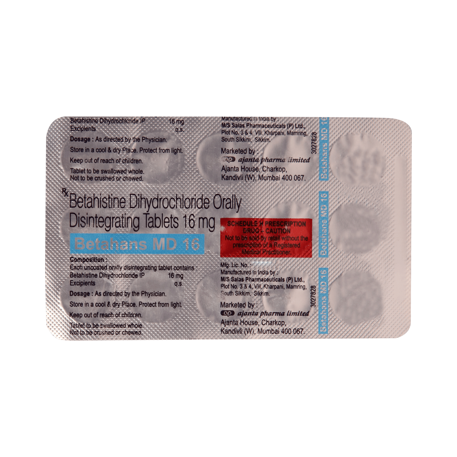 Betahans 16mg Tablet - Image 3