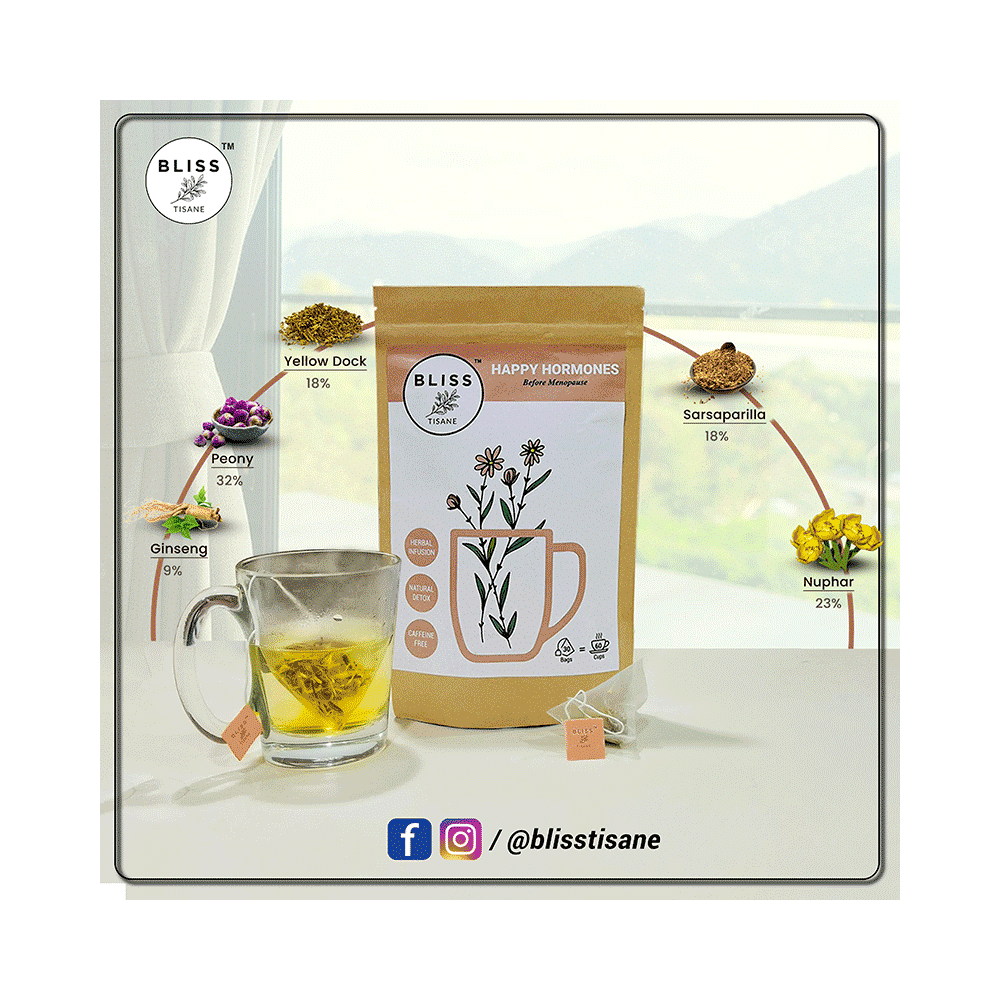 Bliss Tisane Herbal Tea Before Menopause Care | Hormonal Imbalance Cure | Women Health (2gm Each) - Image 3