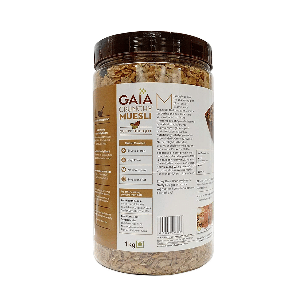 Musli & Nutritional Bar Combo of GAIA Crunchy Muesli Nutty Delight 1kg and GAIA Granola Almond & Raisin Bar 30gm - Image 3