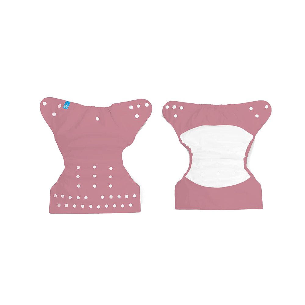 Bumberry Adjustable Reusable Cloth Diaper Cover with 2 Wet Free Insert For Babies Mauve - Image 3
