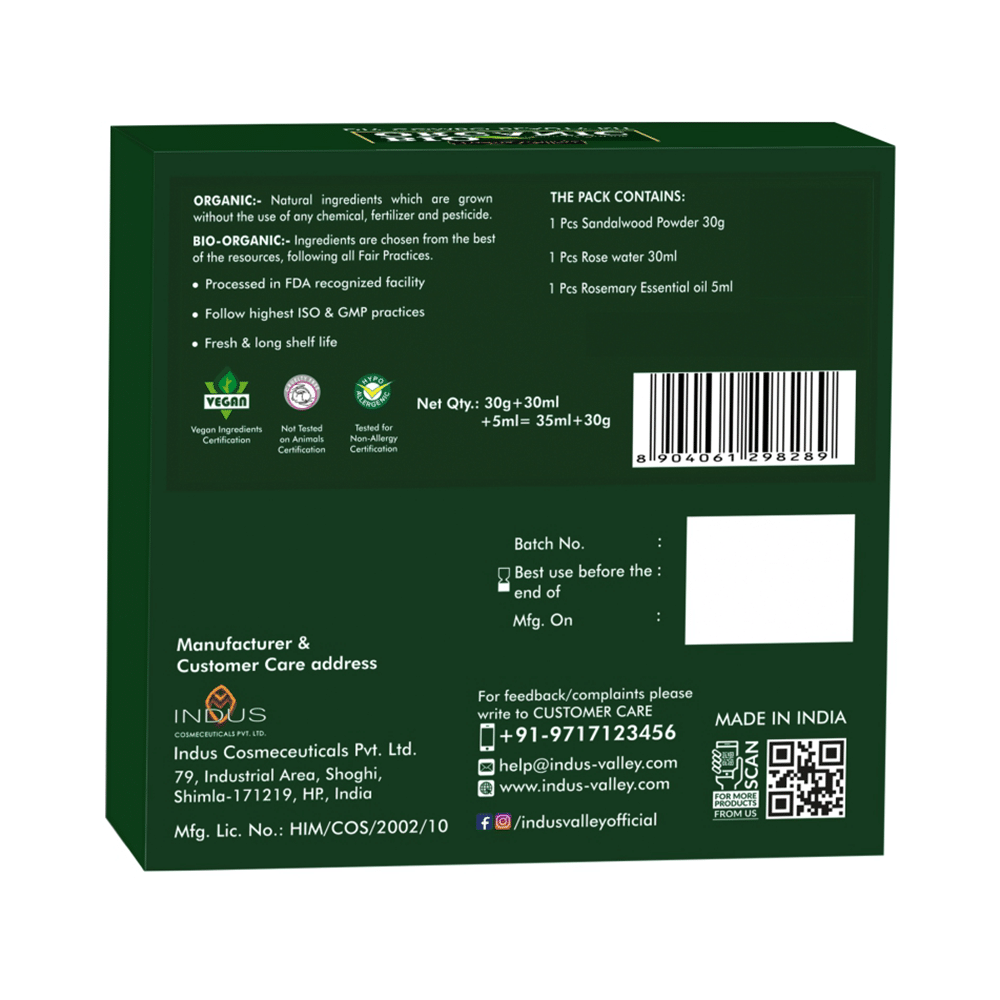 Indus Valley Bio Organic Rejuvenating Ubtan Face Pack DIY Combo Beauty Kit - Image 2