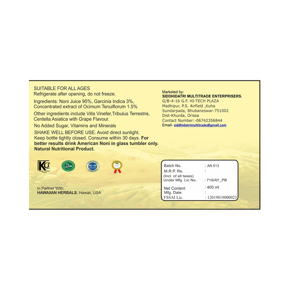 Hawaiian Herbals Noni Juice with Noni Drops 30ml Free - Image 3