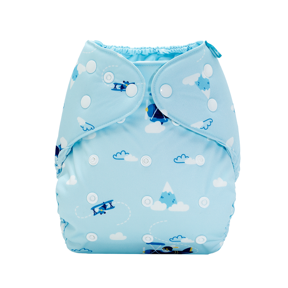 Bumberry Adjustable Reusable Cloth Diaper Cover with 2 Wet Free Insert For Babies Helicopter - Image 3
