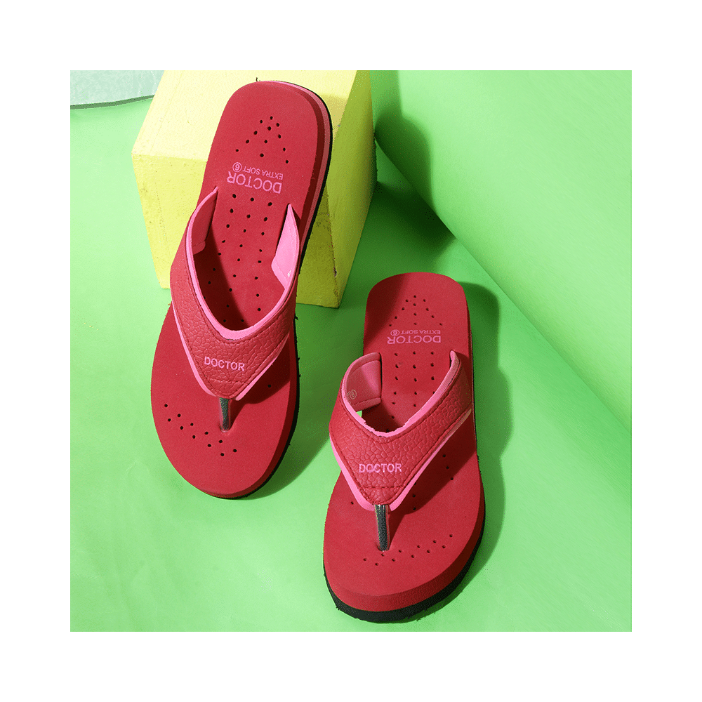 Doctor Extra Soft Ortho Care Orthopaedic Diabetic Pregnancy Comfort Flat Flipflops Slippers For Women 8 UK Pink - Image 4