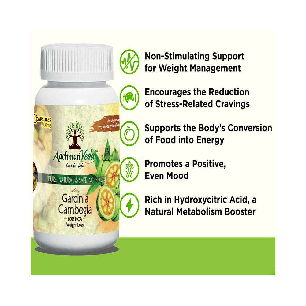 Aachman Veda Garcinia Cambogia 500mg 60% HCA Weight Loss Capsule (60 Each) - Image 5