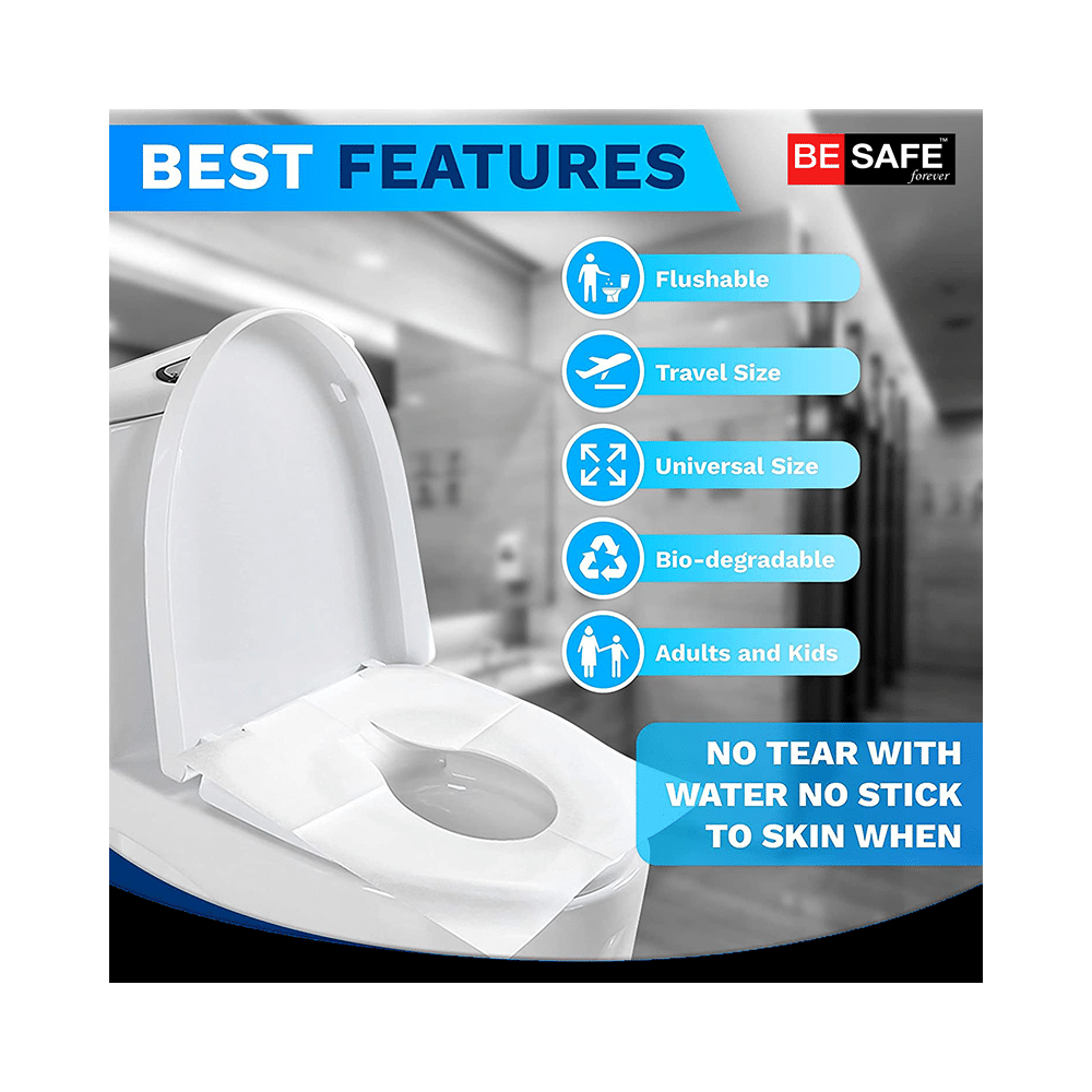 Be Safe Forever Disposable Paper Toilet Seat Cover (10 Each) Blue - Image 5
