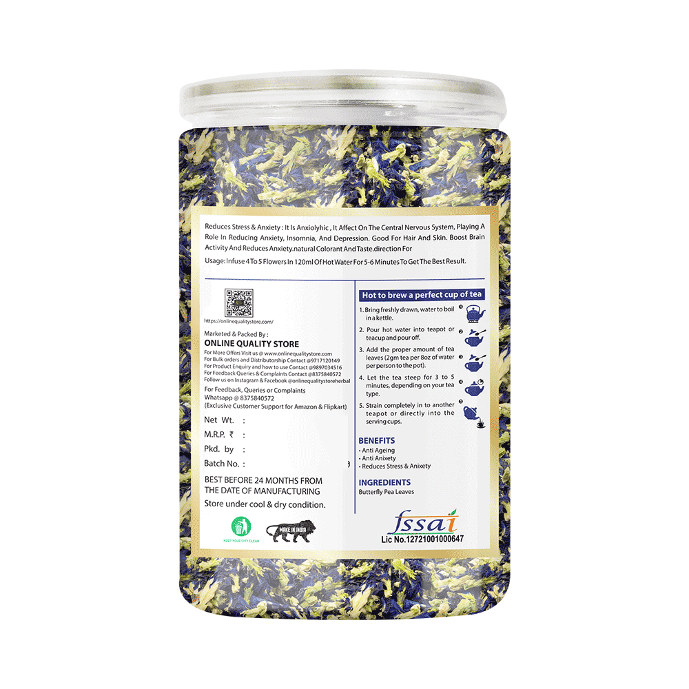 Online Quality Store Combo Pack of Butterfly Pea Flower Herbal Tea & Chamomile Flower Tea (100gm Each) - Image 3