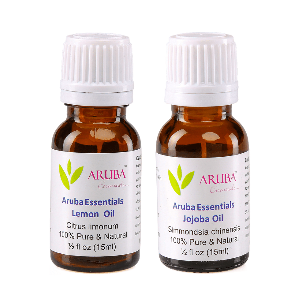 Aruba Essentials Combo Pack of Lemon Oil & Jojoba Oil (15ml Each) - Image 1