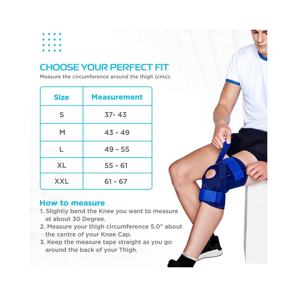 Vissco Core Hinged Patella Knee Brace (Neoprene) XL Grey - Image 7