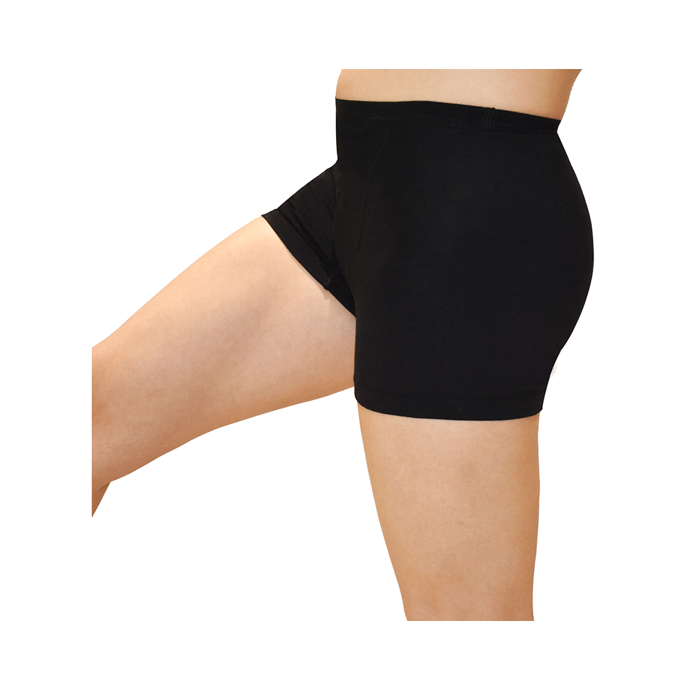 QNIX Boxer Brief Period Underwear Black Large - Image 8