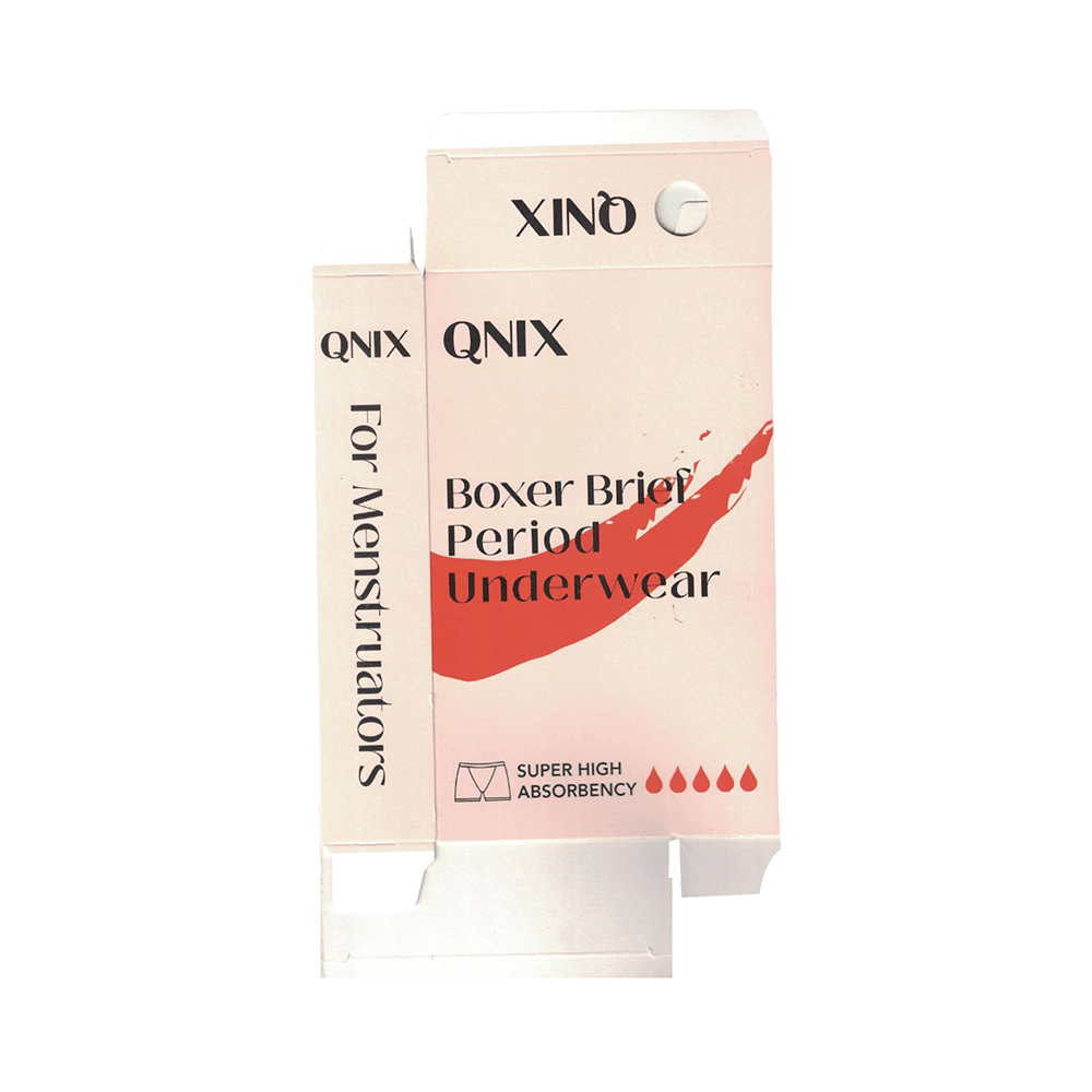 QNIX Boxer Brief Period Underwear Black Large - Image 1