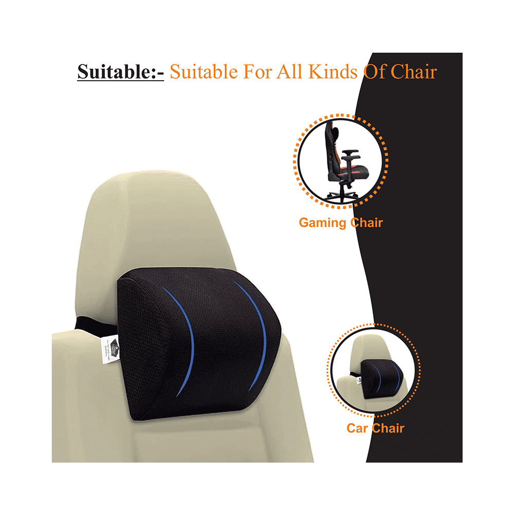 Superfine Comfort Memory Foam Car Neck & Shoulders Support & Pain Relief Pillow Black - Image 4