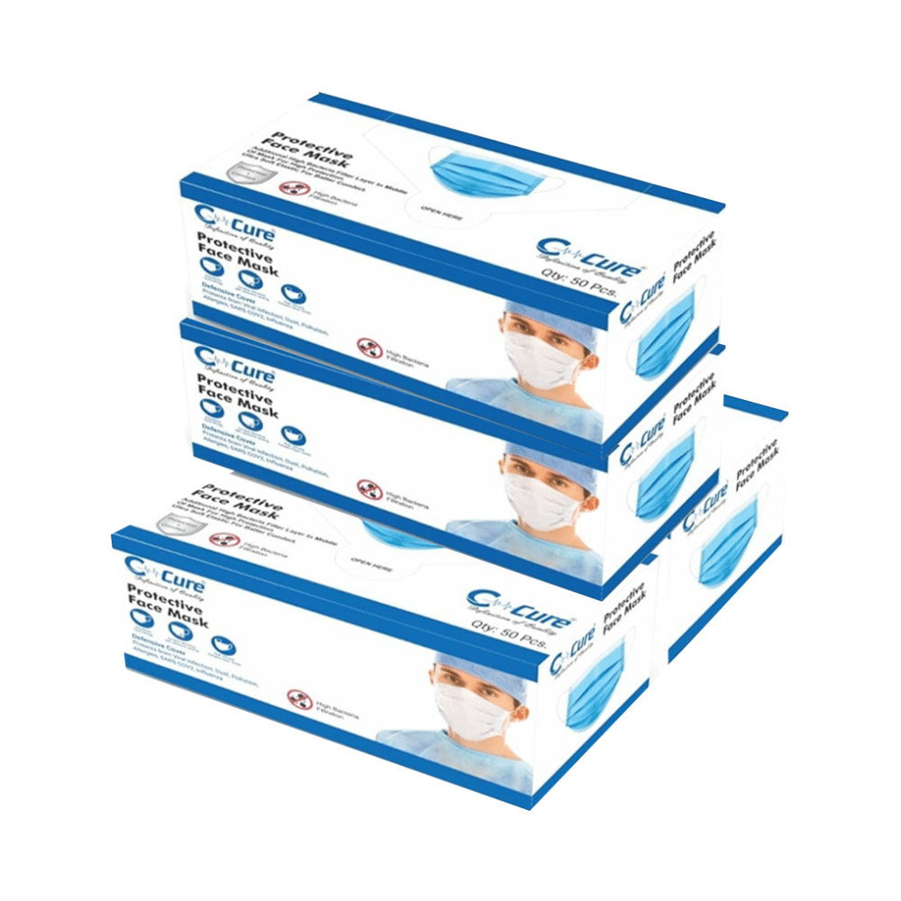 C Cure Protective Face Mask, 3 Ply Mask with Earloop (50 Each) Black