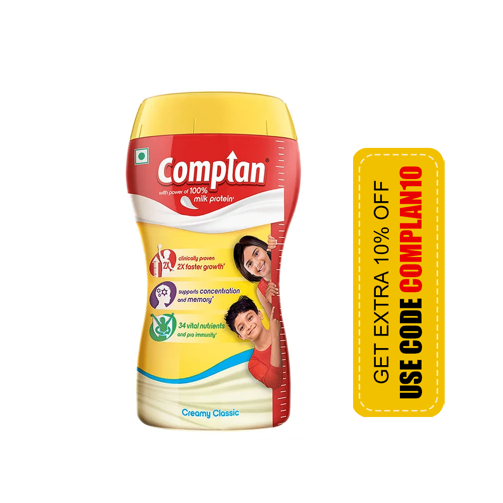 Complan Nutrition Drink Powder for Children | Nutrition Drink for Kids with Protein & 34 Vital Nutrients | Creamy Classic