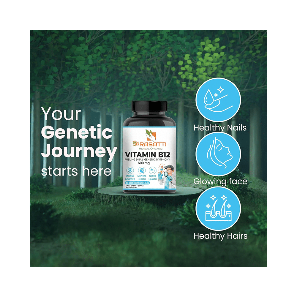 Prasatti Herbal Organic Vitamin B12 Vegetarian Capsule - Image 7
