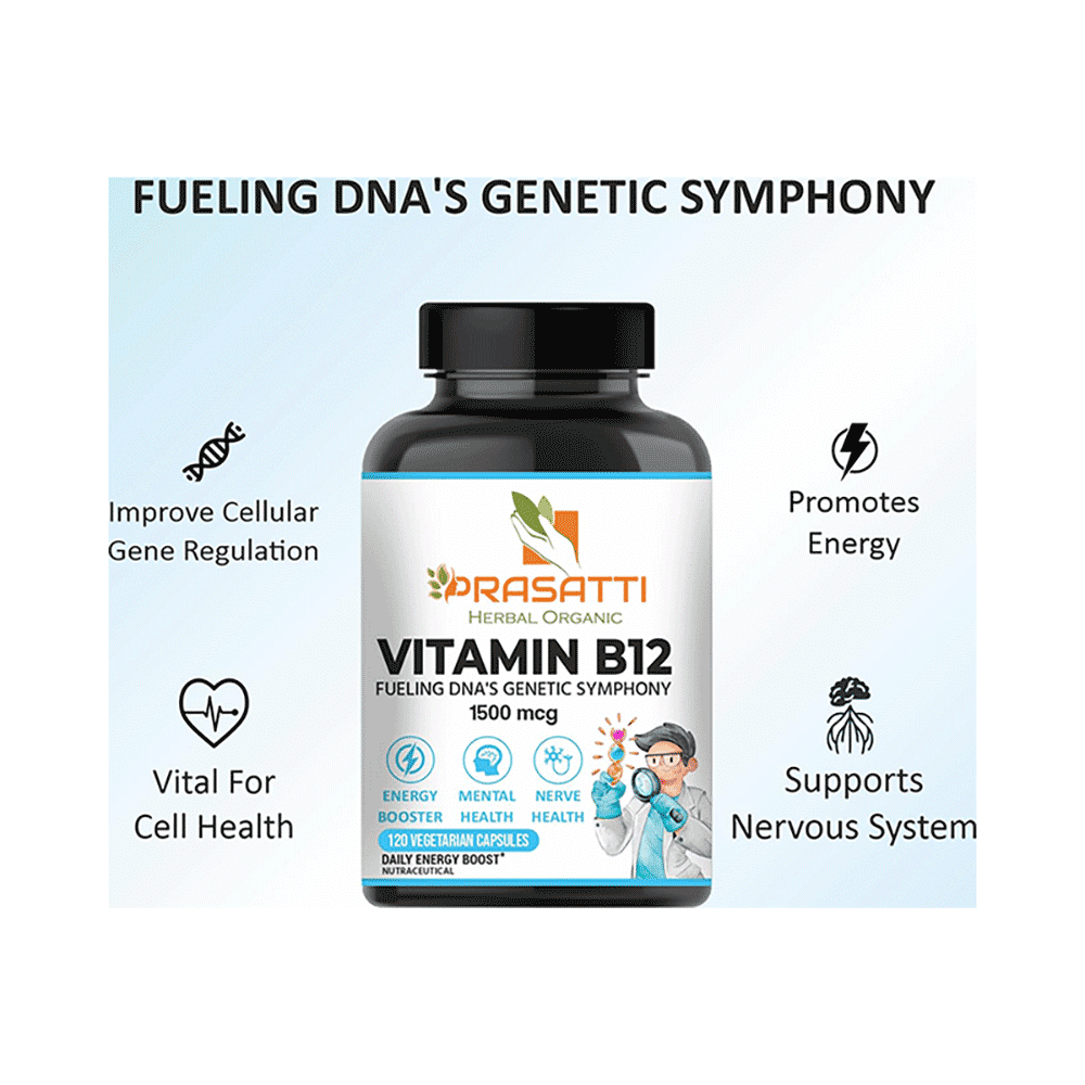 Prasatti Herbal Organic Vitamin B12 Vegetarian Capsule - Image 4