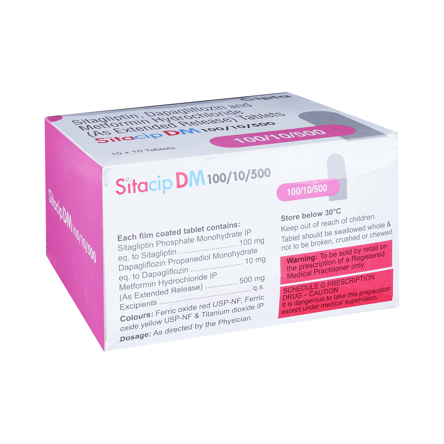 Sitacip DM 10mg/500mg/100mg Tablet - Image 3