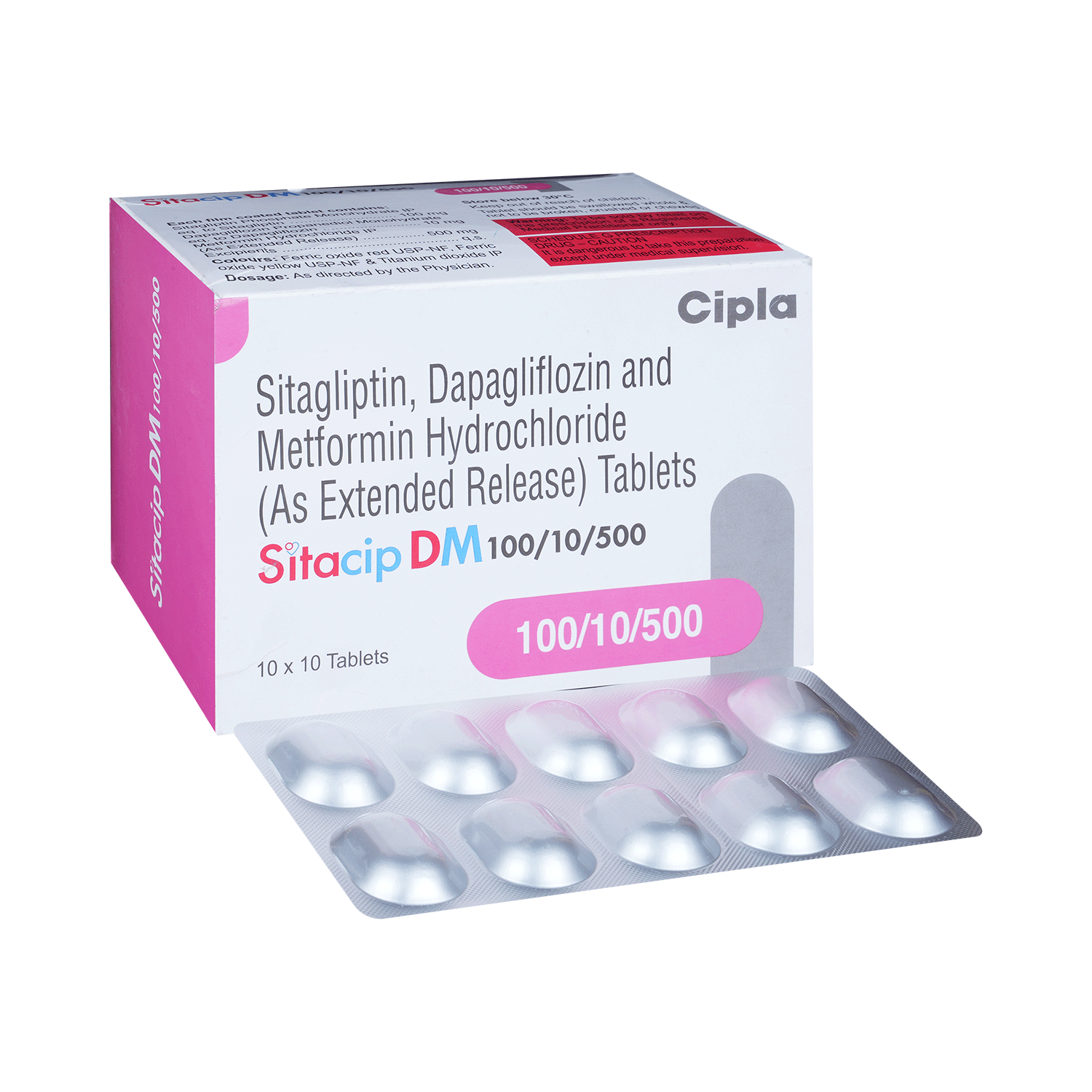 Sitacip DM 10mg/500mg/100mg Tablet - Image 1