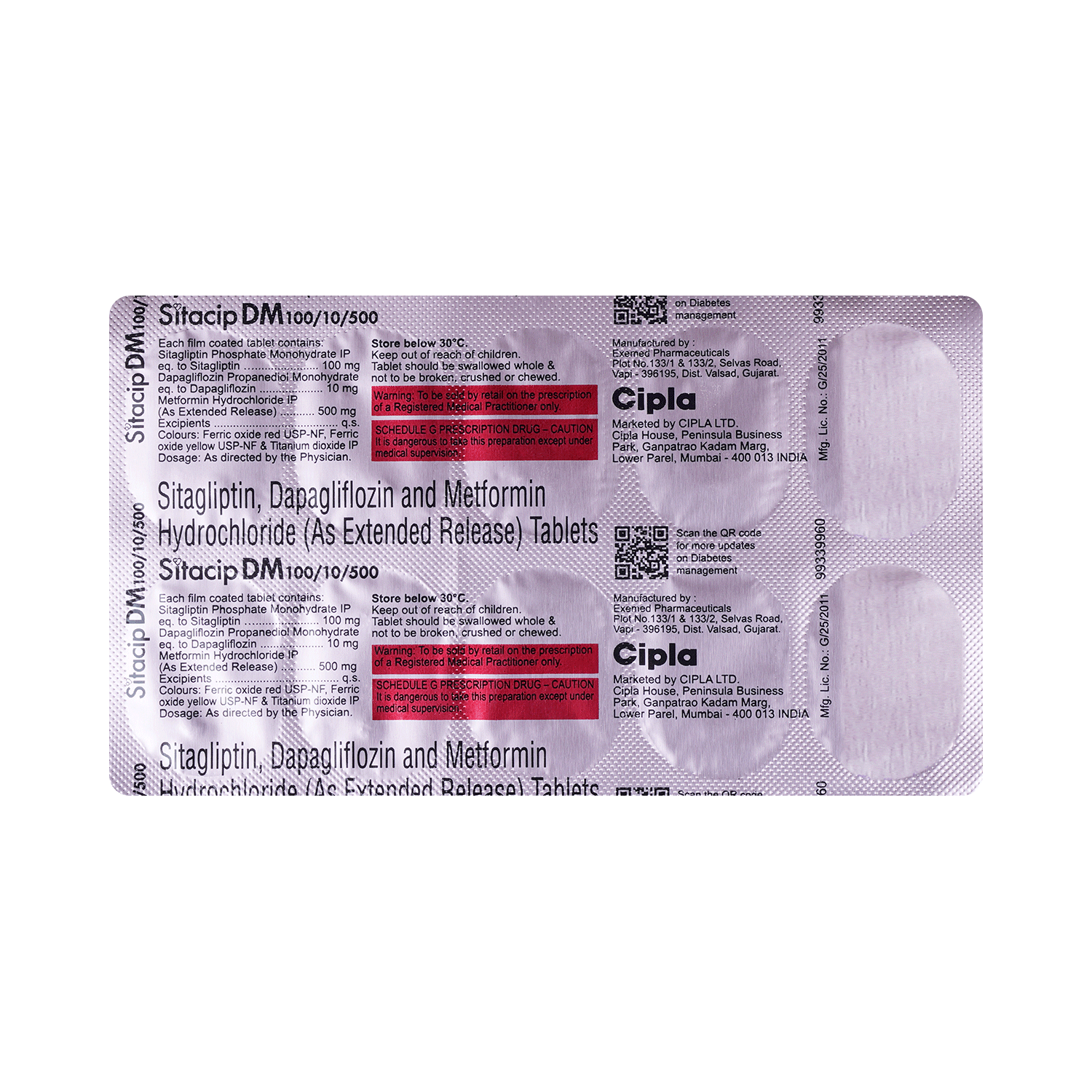 Sitacip DM 10mg/500mg/100mg Tablet - Image 5