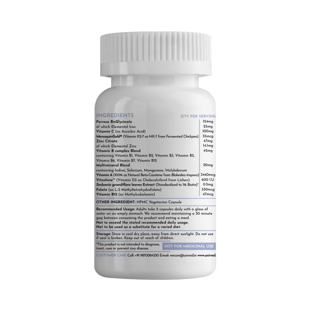 Unived Vegan Momy Postnatal Multinutrient Vegan Capsule - Image 2