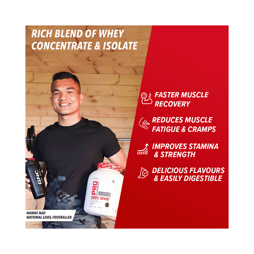 GNC Pro Performance 100% Whey Protein |  With Digestive Enzymes & Electrolytes | For Metabolism & Lean Muscles Recovery | Flavour Powder Chocolate Fudge - Image 13