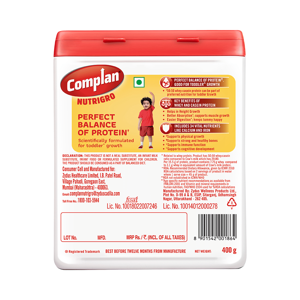 Nutrigro By Complan Protein | 2 to 6 Years | Flavour Delicious Chocolate - Image 2