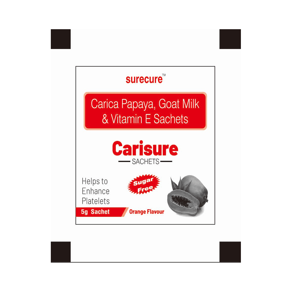 Surecure Carisure Sachet (5gm Each) Orange Sugar Free - Image 1