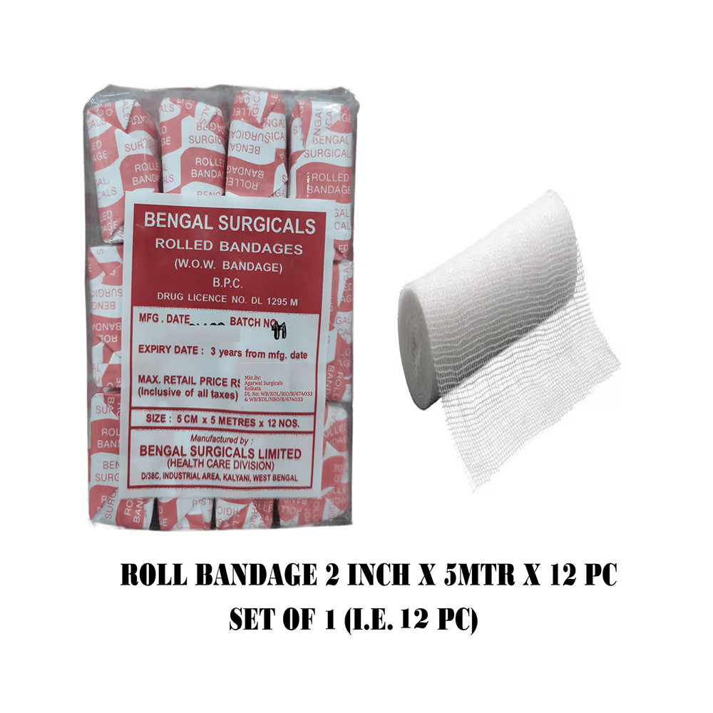 Absorbent Cotton Medical Gauze Roll Bandage (12 Each) 5cm x 5m - Image 5