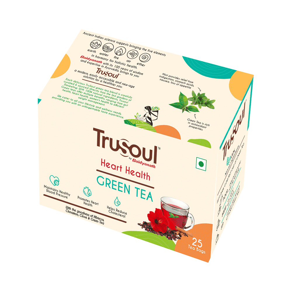 TruSoul by Baidyanath Heart Health Green Tea Bags(1.5gm Each) - Image 4