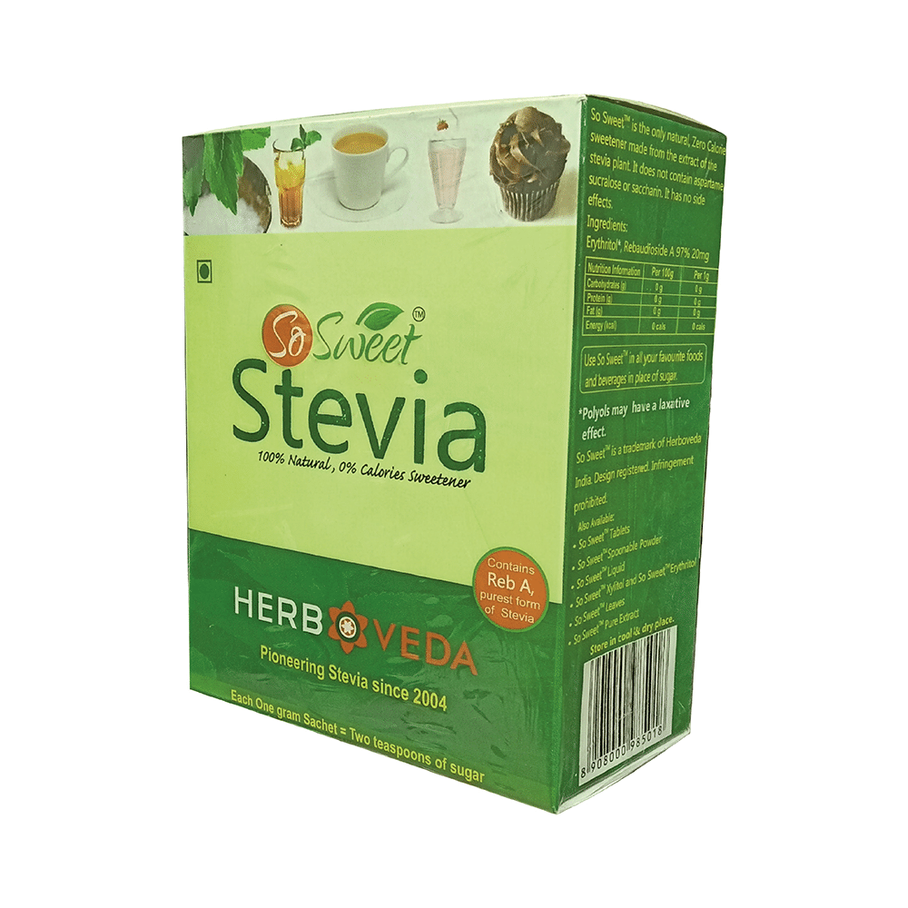 So Sweet Stevia Natural Sweetener for Diabetics | Zero Calorie | Sachet - Image 1