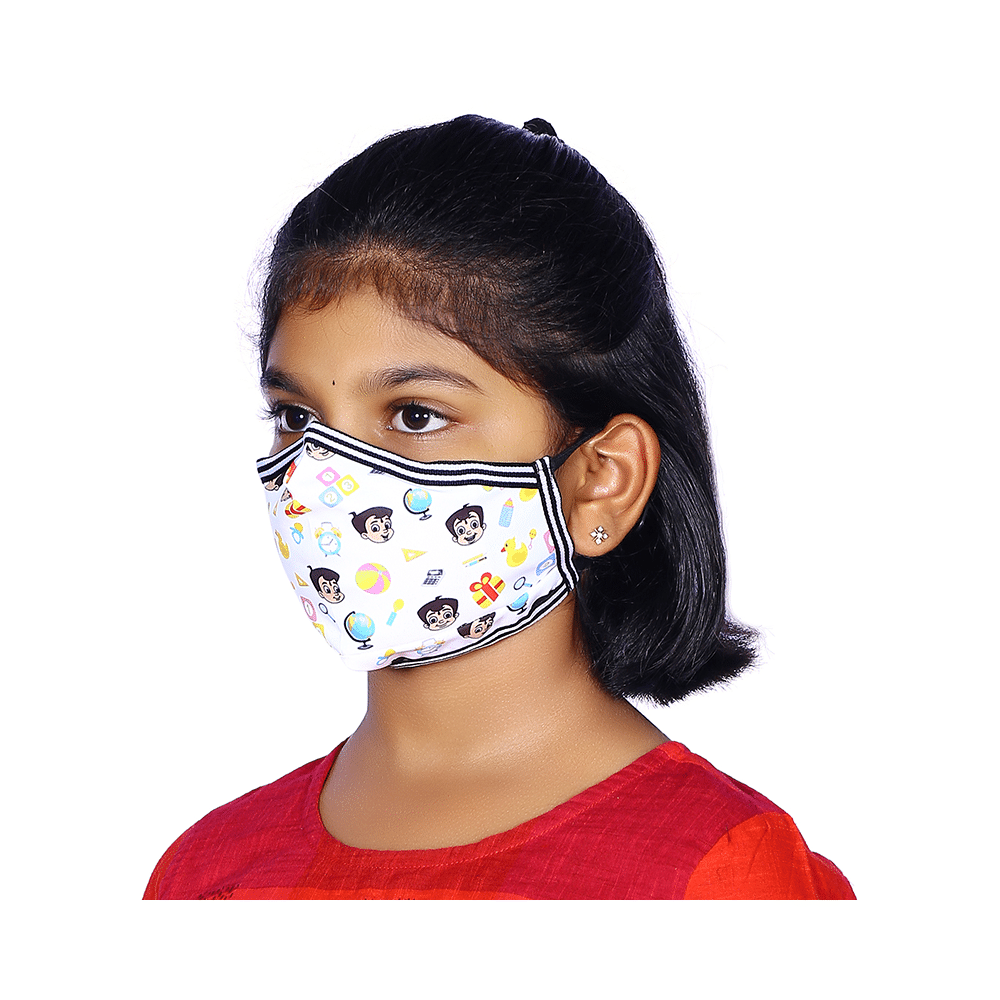 Vibe Chhota Bheem Premium Re-Usable Face Mask for Kids with 25 Filters Free Size Gift - Image 6