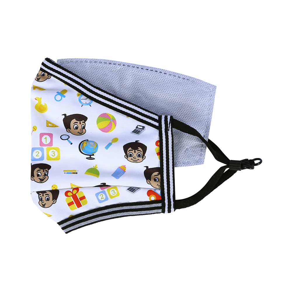 Vibe Chhota Bheem Premium Re-Usable Face Mask for Kids with 25 Filters Free Size Gift - Image 2