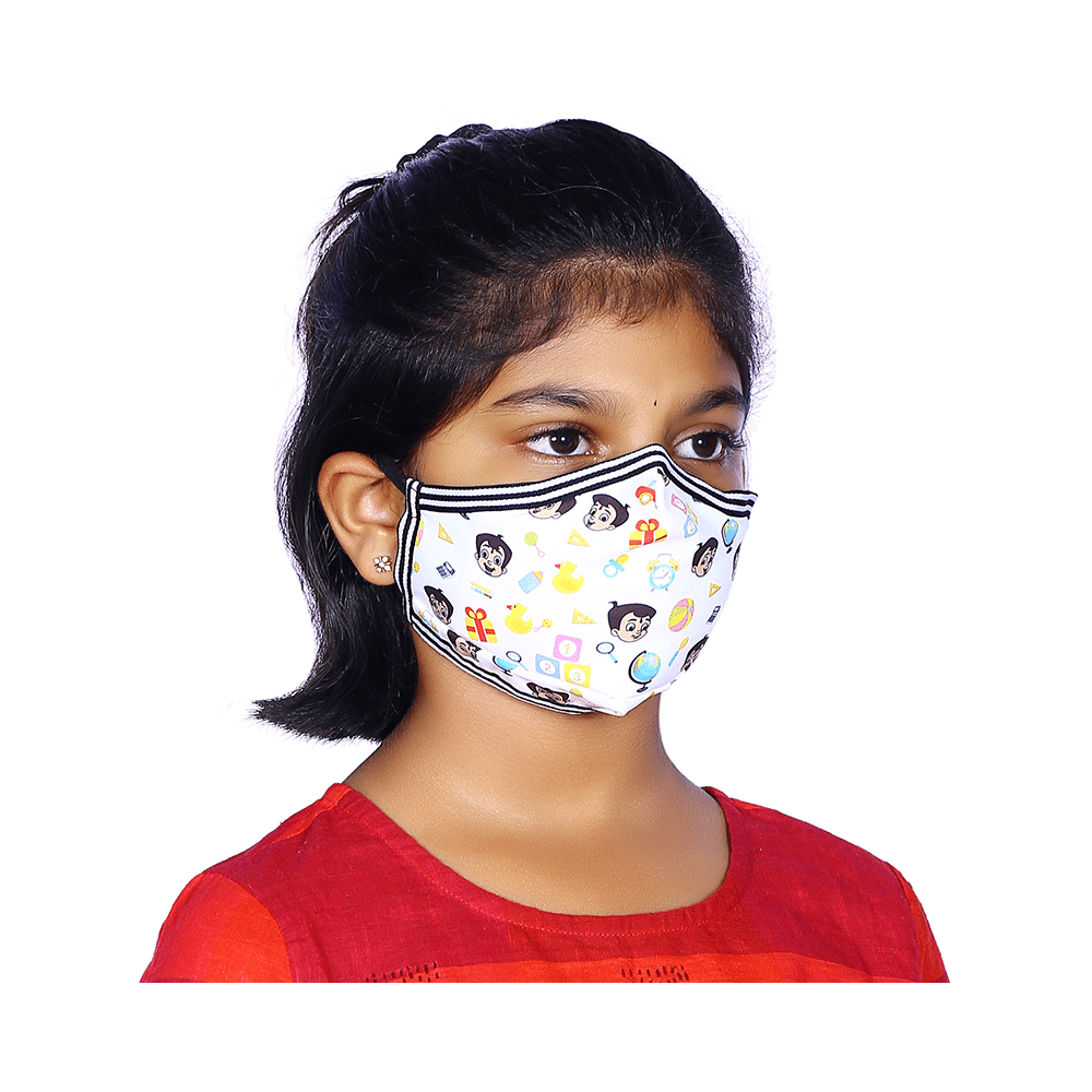 Vibe Chhota Bheem Premium Re-Usable Face Mask for Kids with 25 Filters Free Size Gift - Image 7