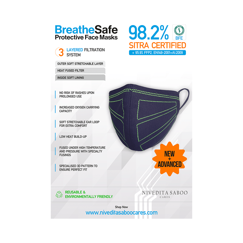 Nivedita Saboo Cares Large Sport-Ink BreathSafe Protective Reusable Face Mask - Image 6