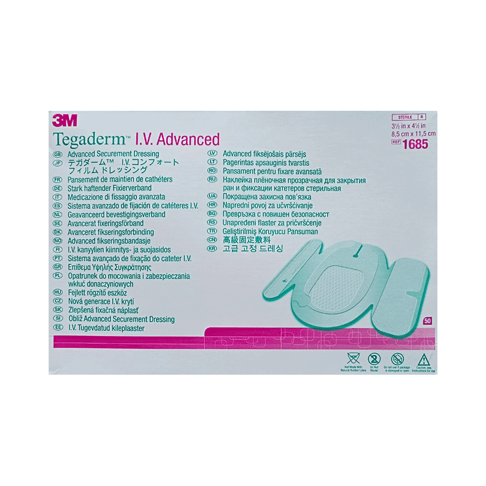 3M 1685 Tegaderm I.V. Advanced Dressing Film 8.5cm x 11.5cm - Image 1