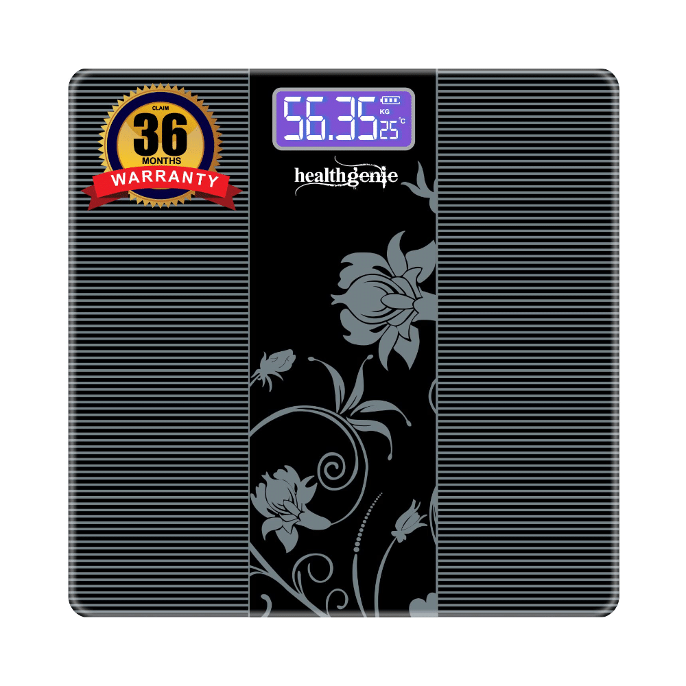 Healthgenie 3379 Electronic Digital Weighing Machine Black - Image 2