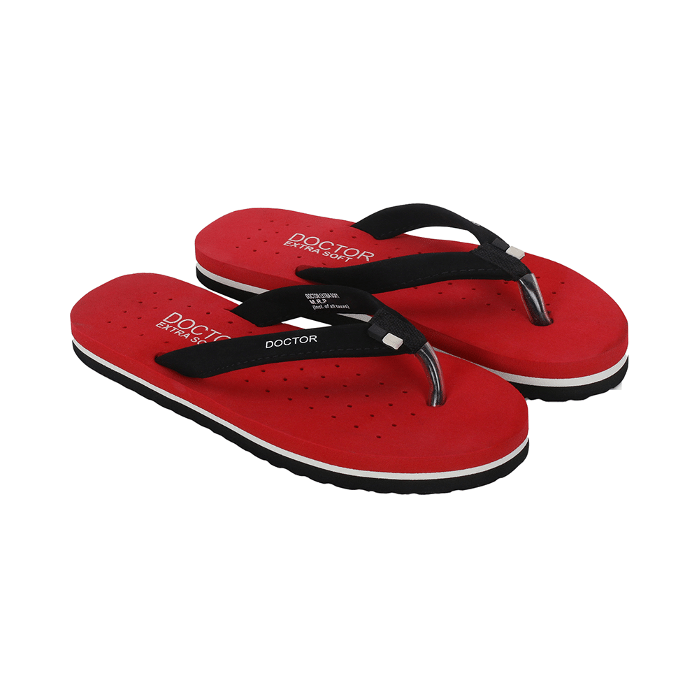 Doctor Extra Soft Ortho Care Orthopaedic Diabetic Pregnancy Comfort Flat Flipflops Slippers For Women 3 Red - Image 4