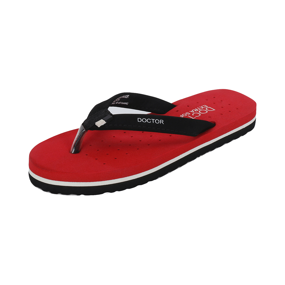 Doctor Extra Soft Ortho Care Orthopaedic Diabetic Pregnancy Comfort Flat Flipflops Slippers For Women 3 Red - Image 7