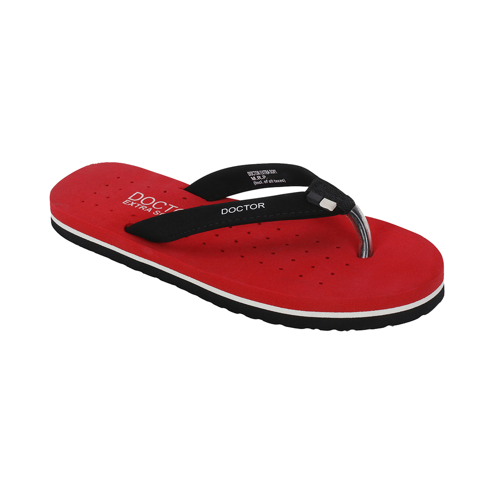 Doctor Extra Soft Ortho Care Orthopaedic Diabetic Pregnancy Comfort Flat Flipflops Slippers For Women 3 Red - Image 9